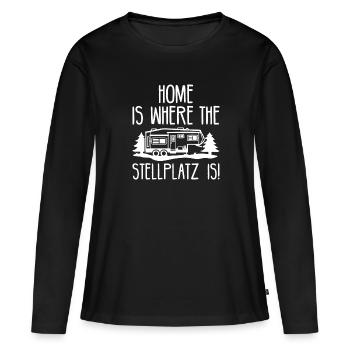 home is where the parking is is - T-shirt manches longues Premium bio Femme - noir - Devant - Julia (174cm)