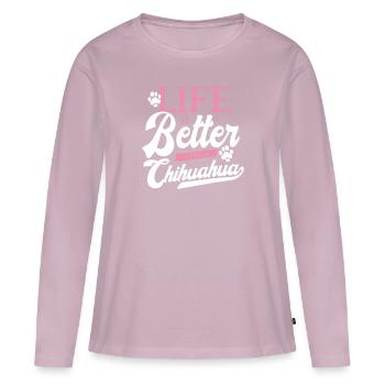 Chihuahua Retro Chihuahua Puppy Mom Gift - Women's Premium Organic Long Sleeve Shirt - dusky pink - Front - Julia (174cm)