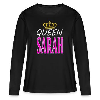 je m’appelle Sarah Sarah nom de fille cadeau - T-shirt manches longues Premium bio Femme - noir - Devant - Julia (174cm)