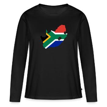 Afrique du Sud - Drapeau de l’Afrique du Sud - Afrique du Sud - T-shirt manches longues Premium bio Femme - noir - Devant - Julia (174cm)