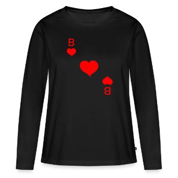 Coeur Bouc de Poker Poker Carnaval - T-shirt manches longues Premium bio Femme - noir - Devant - Julia (174cm)