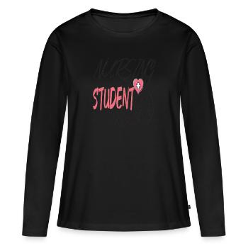larmes d'une étudiante infirmière, infirmière, éco - T-shirt manches longues Premium bio Femme - noir - Devant - Julia (174cm)