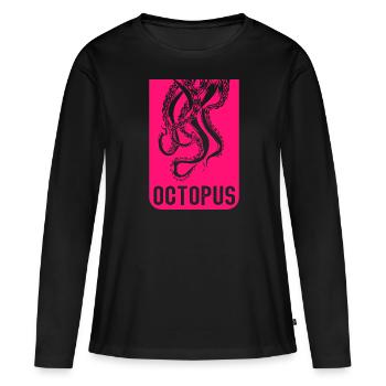 Poulpe poulpe Calamar - T-shirt manches longues Premium bio Femme - noir - Devant - Julia (174cm)