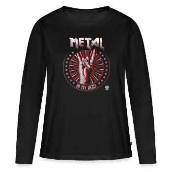 Metal In My Head - T-shirt manches longues Premium bio Femme - noir - Devant - Julia (174cm)