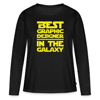 Bester Grafikdesigner in der Galaxis - Frauen Premium Bio Langarmshirt - Schwarz - Vorne - Julia (174cm)