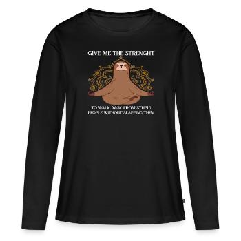 sloth - Women's Premium Organic Long Sleeve Shirt - black - Front - Julia (174cm)
