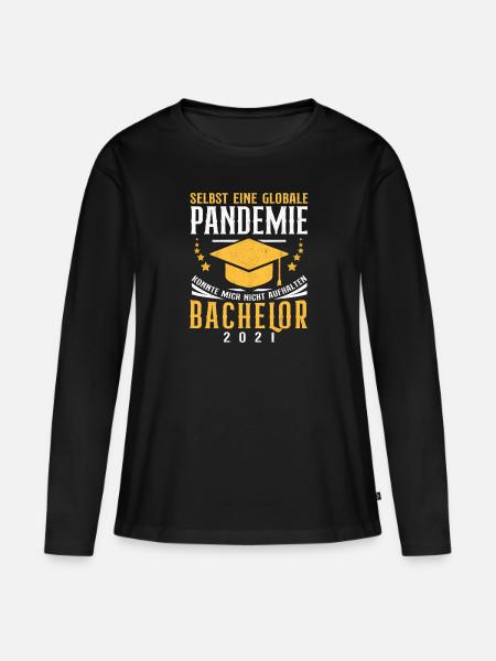 Bachelor 2021 Abschlussfeier Globale Pandemie - Frauen Premium Bio Langarmshirt - Schwarz