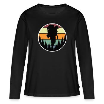 Hiking - Frauen Premium Bio Langarmshirt - Schwarz - Vorne - Julia (174cm)