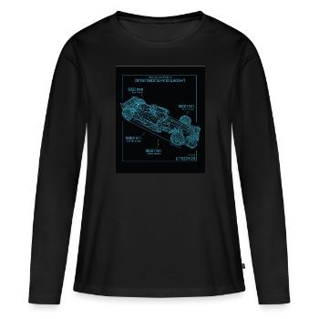 Voiture de course Voiture de course Pilote de course - T-shirt manches longues Premium bio Femme - noir - Devant - Julia (174cm)