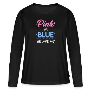 Süße Baby-Dusche Geschlecht offenbaren - Frauen Premium Bio Langarmshirt - Schwarz - Vorne - Julia (174cm)