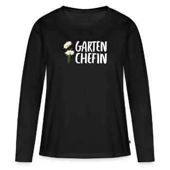 Garten Chefin Garten Gärtner Hobbygärtner Garten - Frauen Premium Bio Langarmshirt - Schwarz - Vorne - Julia (174cm)