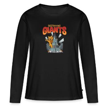 Destroying giant, a city-destroying monster cat - Women's Premium Organic Long Sleeve Shirt - black - Front - Julia (174cm)