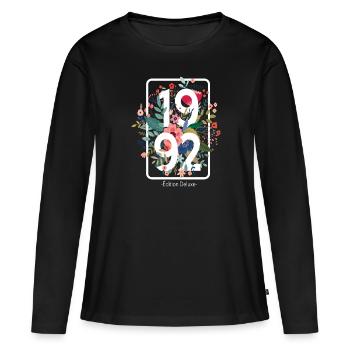 Beau cadeau d'anniversaire de 29 ans pour femme - T-shirt manches longues Premium bio Femme - noir - Devant - Julia (174cm)