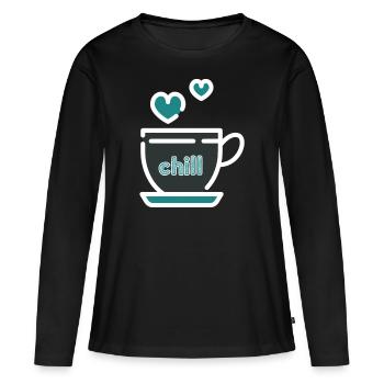 Chill - T-shirt manches longues Premium bio Femme - noir - Devant - Julia (174cm)