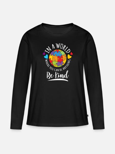Sensibilisation à l’autisme Soyez gentil - Premium økologisk langærmet T-shirt til kvinder - sort