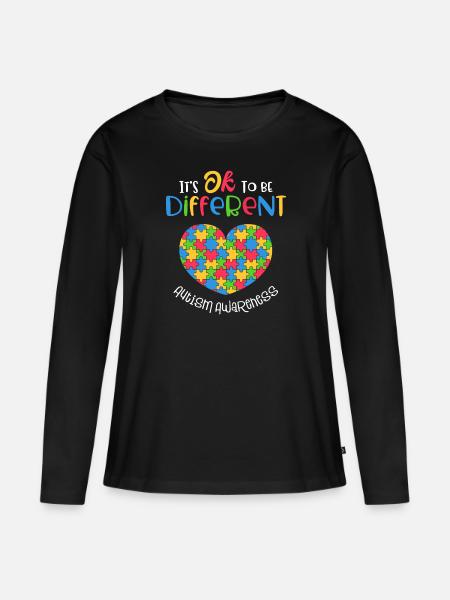 Consapevolezza autismo va bene essere diversi - Premium økologisk langærmet T-shirt til kvinder - sort