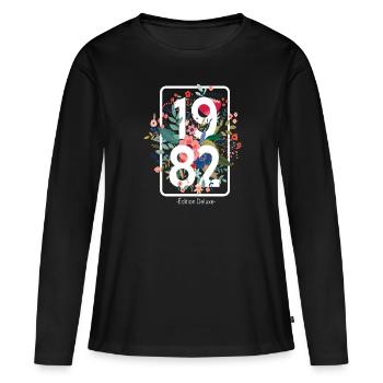 Beau cadeau d'anniversaire de 39 ans pour femme - T-shirt manches longues Premium bio Femme - noir - Devant - Julia (174cm)