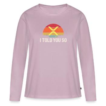 Ripple XRP Crypto Blockchain Digital Currency - Women's Premium Organic Long Sleeve Shirt - dusky pink - Front - Julia (174cm)