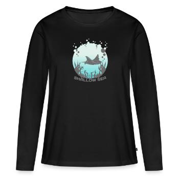 Mer peu profonde - Marine Life Underwater Creatures Sea - T-shirt manches longues Premium bio Femme - noir - Devant - Julia (174cm)