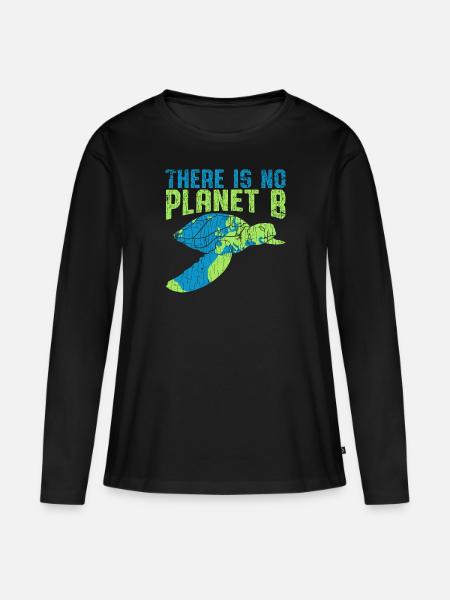 No Planet B - Frauen Premium Bio Langarmshirt - Schwarz