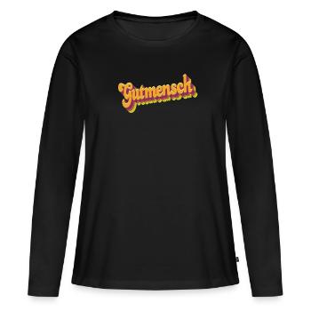 Gutmensch - Frauen Premium Bio Langarmshirt - Schwarz - Vorne - Julia (174cm)