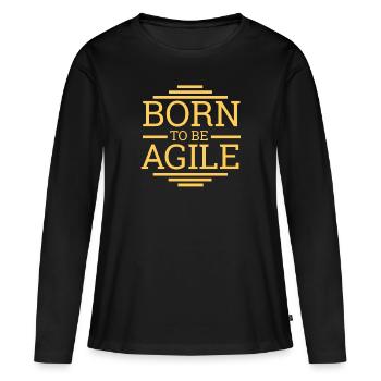 « Scrum Agile » | Scrum Master - T-shirt manches longues Premium bio Femme - noir - Devant - Julia (174cm)