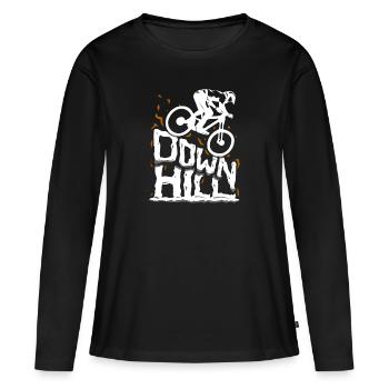 Motif cool Downhill - T-shirt manches longues Premium bio Femme - noir - Devant - Julia (174cm)