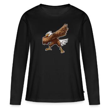 4 juillet Proud Dabbing American Eagle USA T-Shirt - T-shirt manches longues Premium bio Femme - noir - Devant - Julia (174cm)