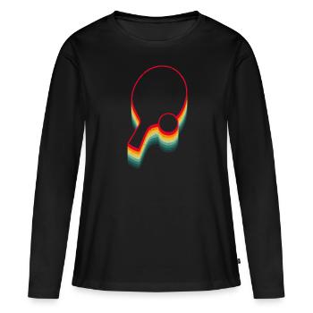 Retro Table Tennis Pingpong Paddle - Women's Premium Organic Long Sleeve Shirt - black - Front - Julia (174cm)