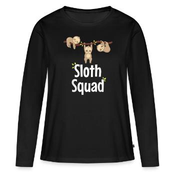 Paresseux Gang Squad - T-shirt manches longues Premium bio Femme - noir - Devant - Julia (174cm)