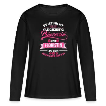 Frauen & Damen Prinzessin Floristin Blumenladen - Frauen Premium Bio Langarmshirt - Schwarz - Vorne - Julia (174cm)