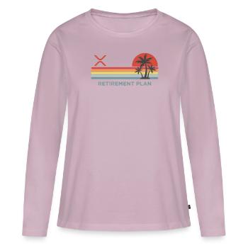 Ripple XRP Crypto Blockchain Digitale Währung - Frauen Premium Bio Langarmshirt - Altrosa - Vorne - Julia (174cm)
