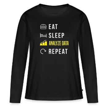 Data Analytics Data Engineering for a Data - Frauen Premium Bio Langarmshirt - Schwarz - Vorne - Julia (174cm)