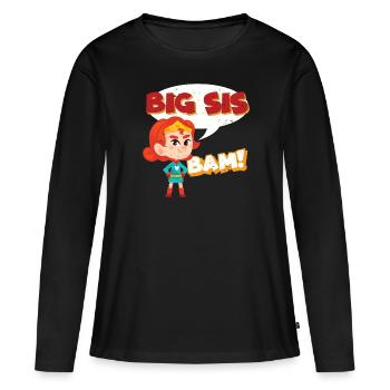 Big Sister Superhero - T-shirt manches longues Premium bio Femme - noir - Devant - Julia (174cm)
