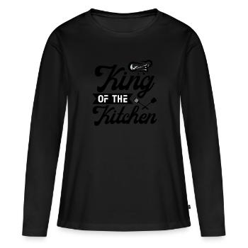 king of the kitchen - Frauen Premium Bio Langarmshirt - Schwarz - Vorne - Julia (174cm)