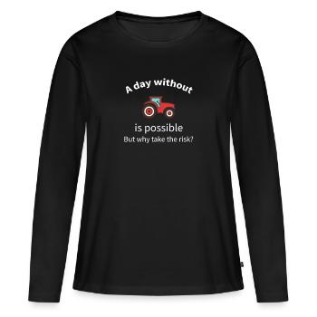 Steyr Tractors Trecker Farmer Farmer Gift - Women's Premium Organic Long Sleeve Shirt - black - Front - Julia (174cm)