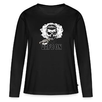 Vaper Dampfer Totenschädel Geschenk Für Dampfen - Frauen Premium Bio Langarmshirt - Schwarz - Vorne - Julia (174cm)