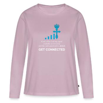 Katholischer Priester | Witziges Geschenk | - Frauen Premium Bio Langarmshirt - Altrosa - Vorne - Julia (174cm)