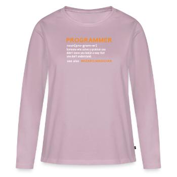 Programmer sind Zauberer - Frauen Premium Bio Langarmshirt - Altrosa - Vorne - Julia (174cm)