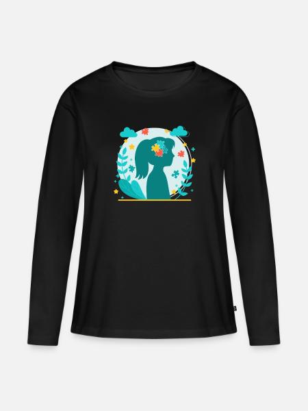 Autismus Autist Asberger Autismus Awareness Puzzle - Premium økologisk langærmet T-shirt til kvinder - sort