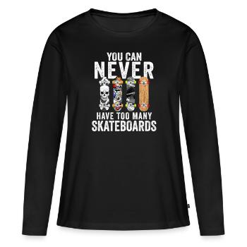 Skateboard skateboards - T-shirt manches longues Premium bio Femme - noir - Devant - Julia (174cm)