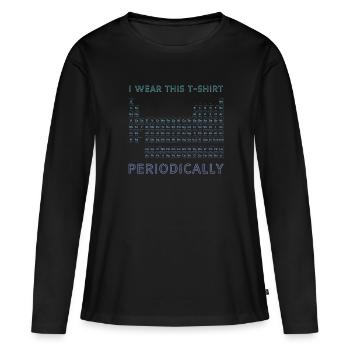 Tableau périodique - T-shirt manches longues Premium bio Femme - noir - Devant - Julia (174cm)