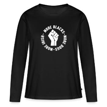 Plus de Noirs Plus de chiens Plus irlandais - T-shirt manches longues Premium bio Femme - noir - Devant - Julia (174cm)