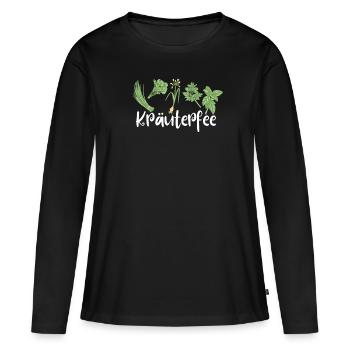 Damen Garten Chefin Gärtnerin Kräuter Hobbygärtner - Frauen Premium Bio Langarmshirt - Schwarz - Vorne - Julia (174cm)