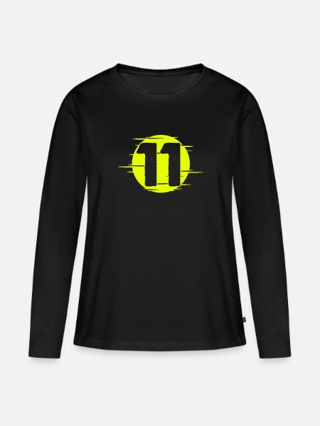 Kinder 11. Geburtstag Ich Bin 11 Jahre Jungen - Frauen Premium Bio Langarmshirt - Schwarz