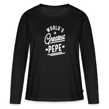 World's Greatest Pepe - Frauen Premium Bio Langarmshirt - Schwarz - Vorne - Julia (174cm)