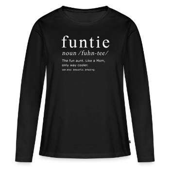 funtie la tante comme une mère que la tante refroidisseur façon - T-shirt manches longues Premium bio Femme - noir - Devant - Julia (174cm)