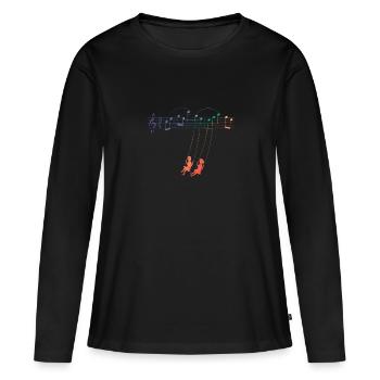 Music Swing - Frauen Premium Bio Langarmshirt - Schwarz - Vorne - Julia (174cm)