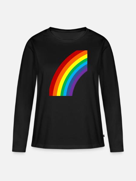 Regenbogen Lgbt - Frauen Premium Bio Langarmshirt - Schwarz