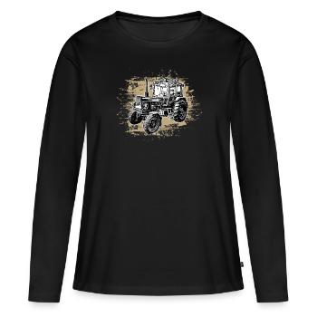 Tractor ,Trecker Steyr Austria/Farmer / Village Child - Women's Premium Organic Long Sleeve Shirt - black - Front - Julia (174cm)